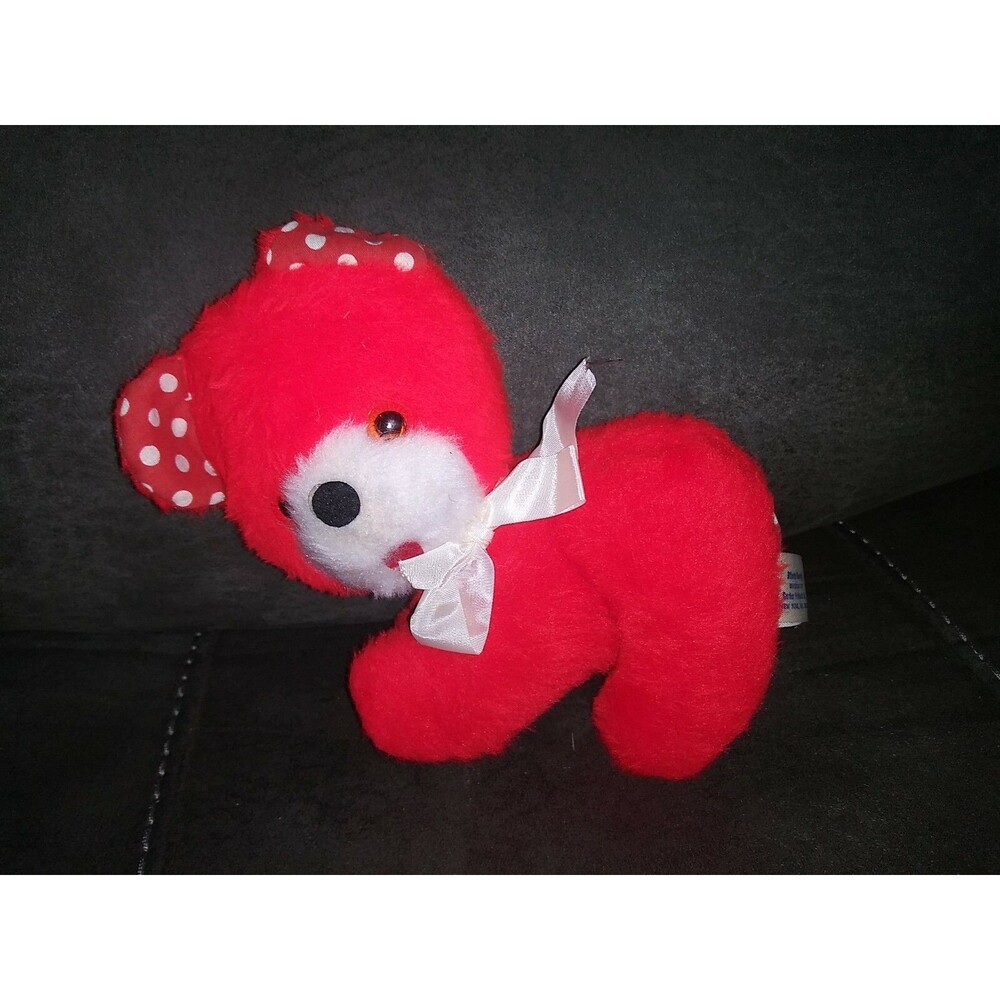 Vintage Atlanta Novelty Gerber Red Bear Plush Stuffed Animal 7”